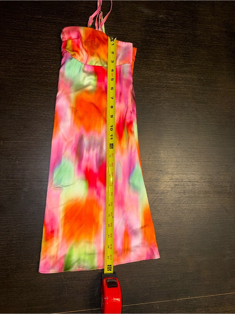 Missguided Rainbow Watercolor Slip Dress Barbiecore Abstract Print Y2K - Picture 6 of 8